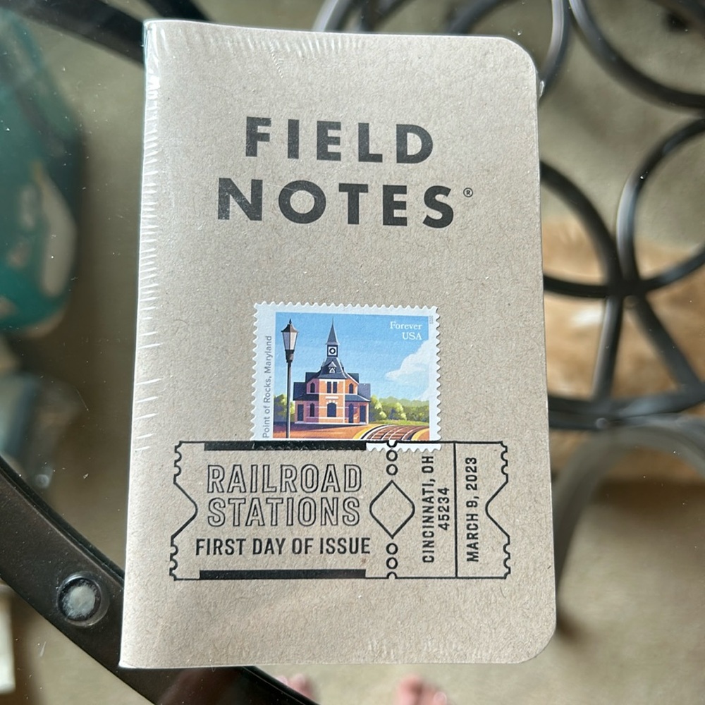 USPS field notes set of five railroad stations. First day of issue never opened.
